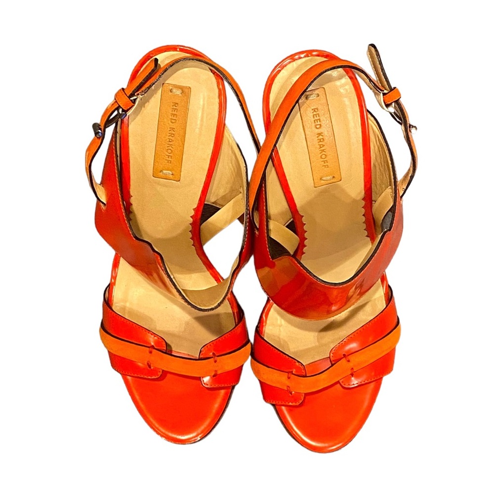 Reed Krakoff Solar Sandal Orange Stilettos Slingbacks Heels Pumps Sandals Sz 6.5 - Picture 2 of 7